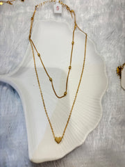 Golden Heart & Charm Necklace Collection