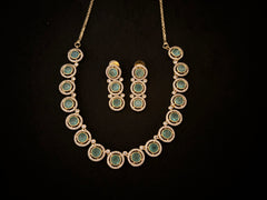 Gold and Gems Circle Necklace Set