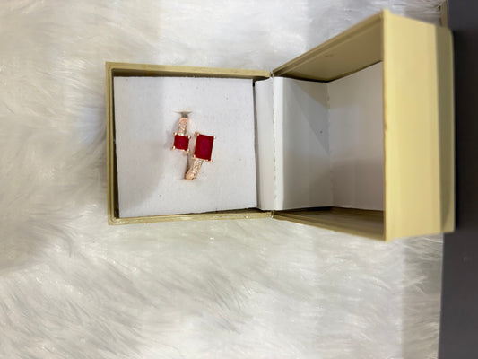Square Stone Adjustable Ring – Elegant Fashion Jewelry for Women