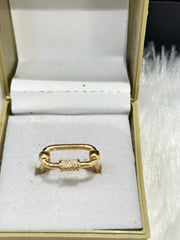 Gold Paperclip Shaped Ring – Modern Minimalist Jewelry