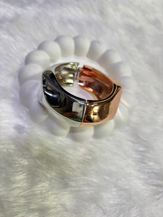 Dual-Tone Statement Cuff Bracelet