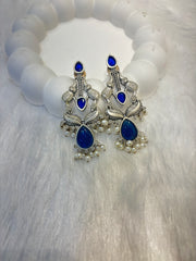 Oxidized Sleek Tear Drop Earrings