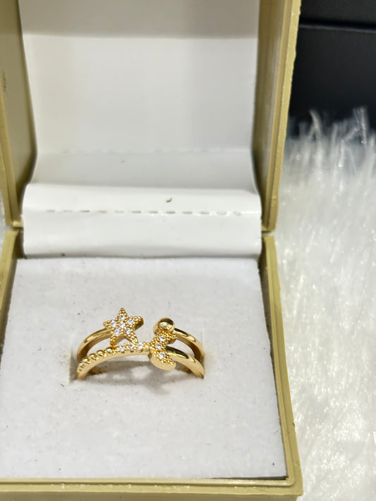 Gold Star and Moon Ring – Celestial Inspired Jewelry