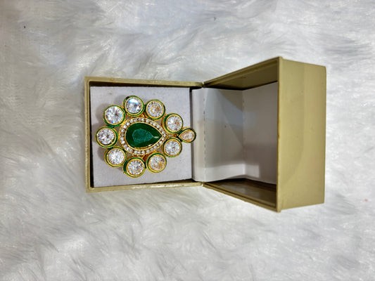 Big Elegant Kundan Ring – Statement Traditional Jewelry for Women