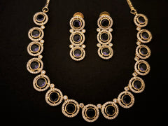 Gold and Gems Circle Necklace Set