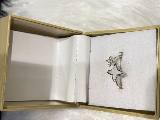 White Louis Vuitton Inspired Design Ring – Elegant Fashion Jewelry