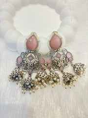 Oxidized Tear Drop Earrings