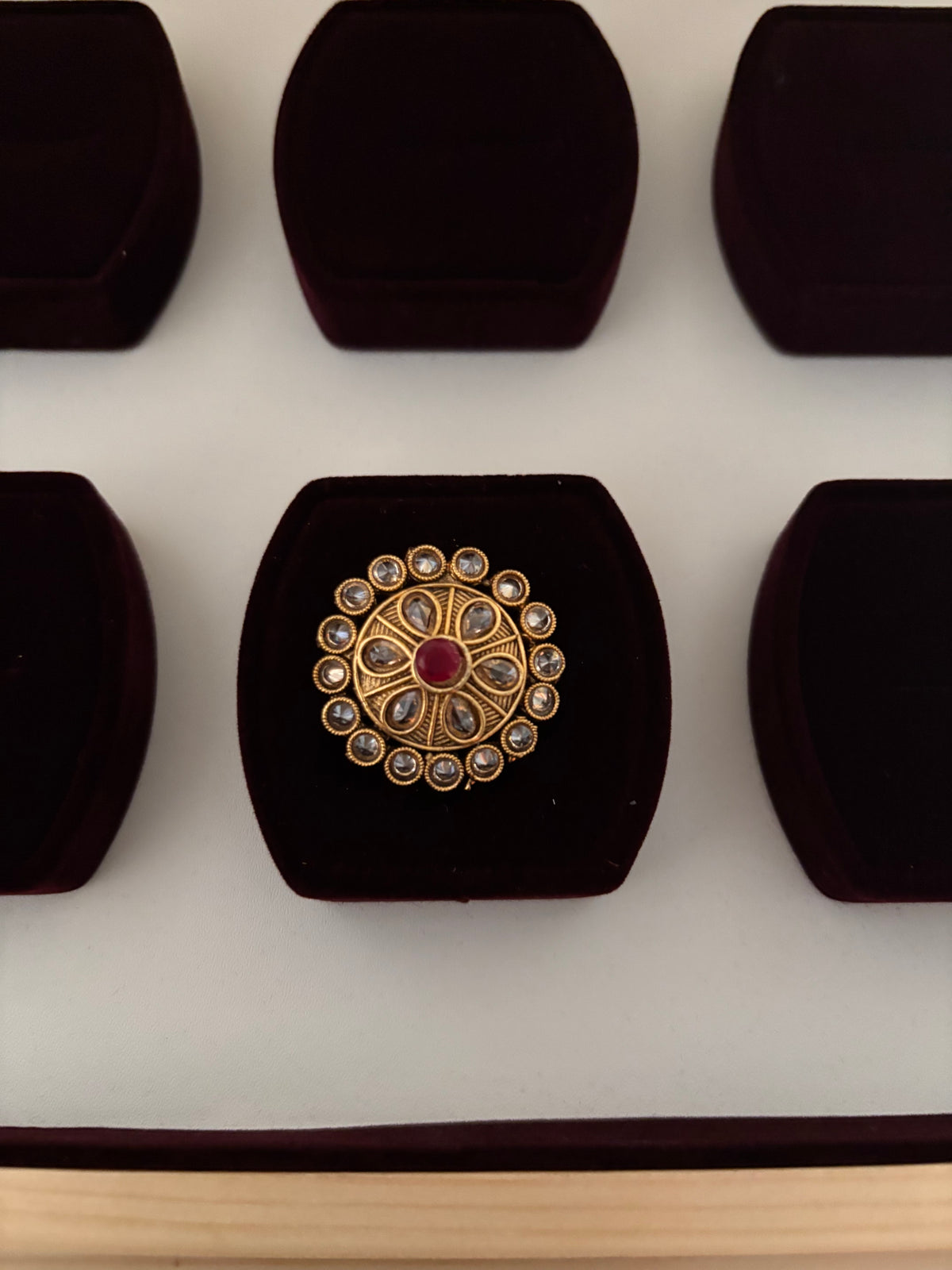 Gem Flowers and Gold Ring