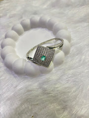 Teal Square Silver AD Bracelet