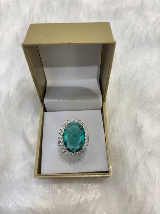Luxurious Big Stoned AD Ring – Statement American Diamond Cocktail Jewelry