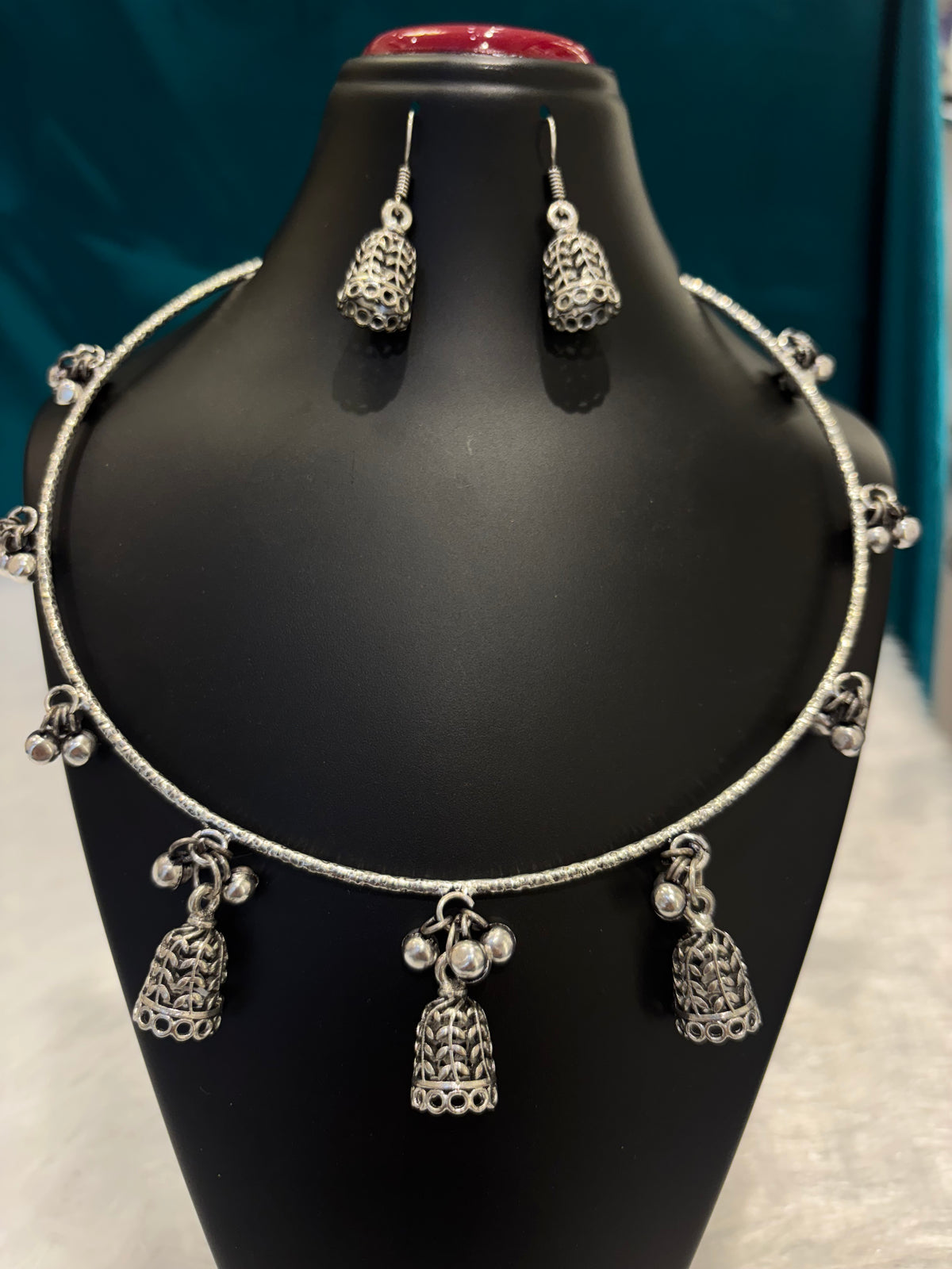 Oxidized Bell Danglings Necklace Set
