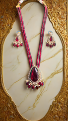 Crimson Royalty Beaded Necklace Set