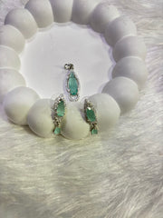 Gemstone Pendant & Earrings Set – Party Wear Jewelry