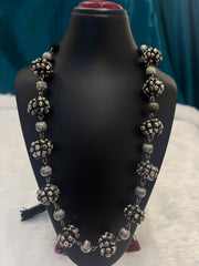 Oxidized Silver Ball Cluster Necklace – Traditional Ethnic Jewelry
