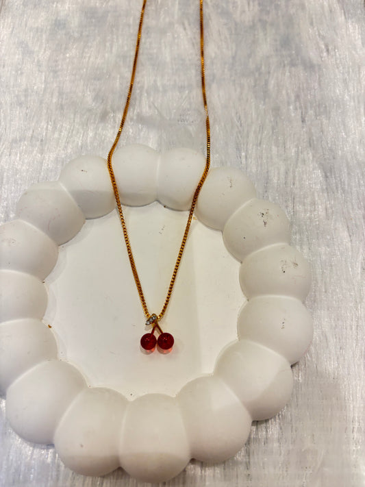 Cute Cherry Pendant Necklace – Fun & Trendy