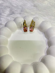 Pink Crystal Drop Earrings