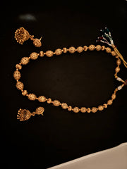 Gold Nakshi Balls Necklace Set