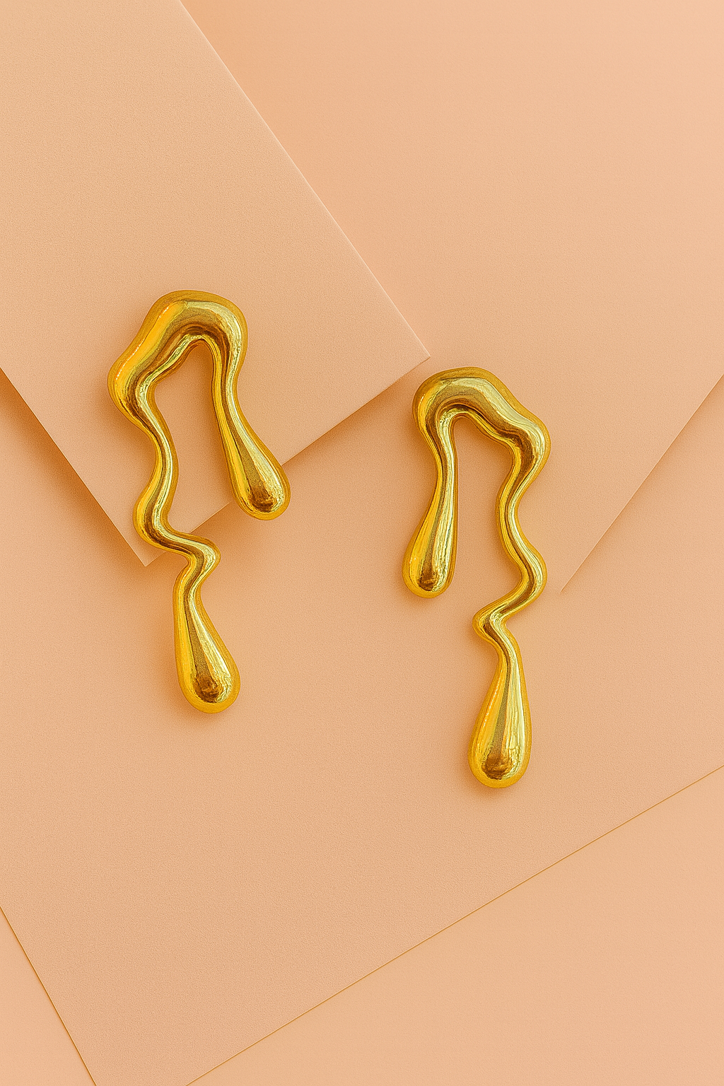 Golden Flow Drop Earrings