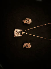 Square Gem Pendant Sets
