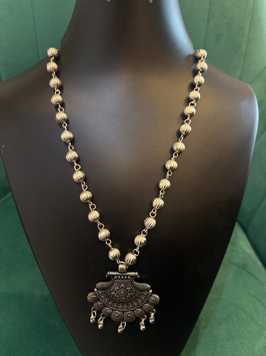 Oxidized Silver Elegant Necklace