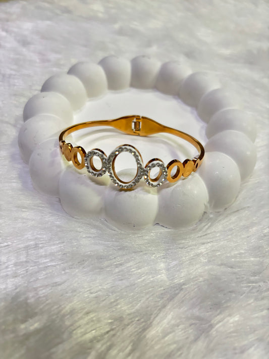 Dual-Tone AD Stone Kada – Elegant Party Wear Bangle
