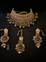 Emerald and Gold Bridal Set