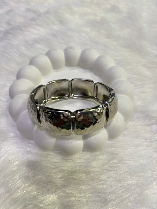 Silver Hammered Kada Set – Modern Textured Bangles