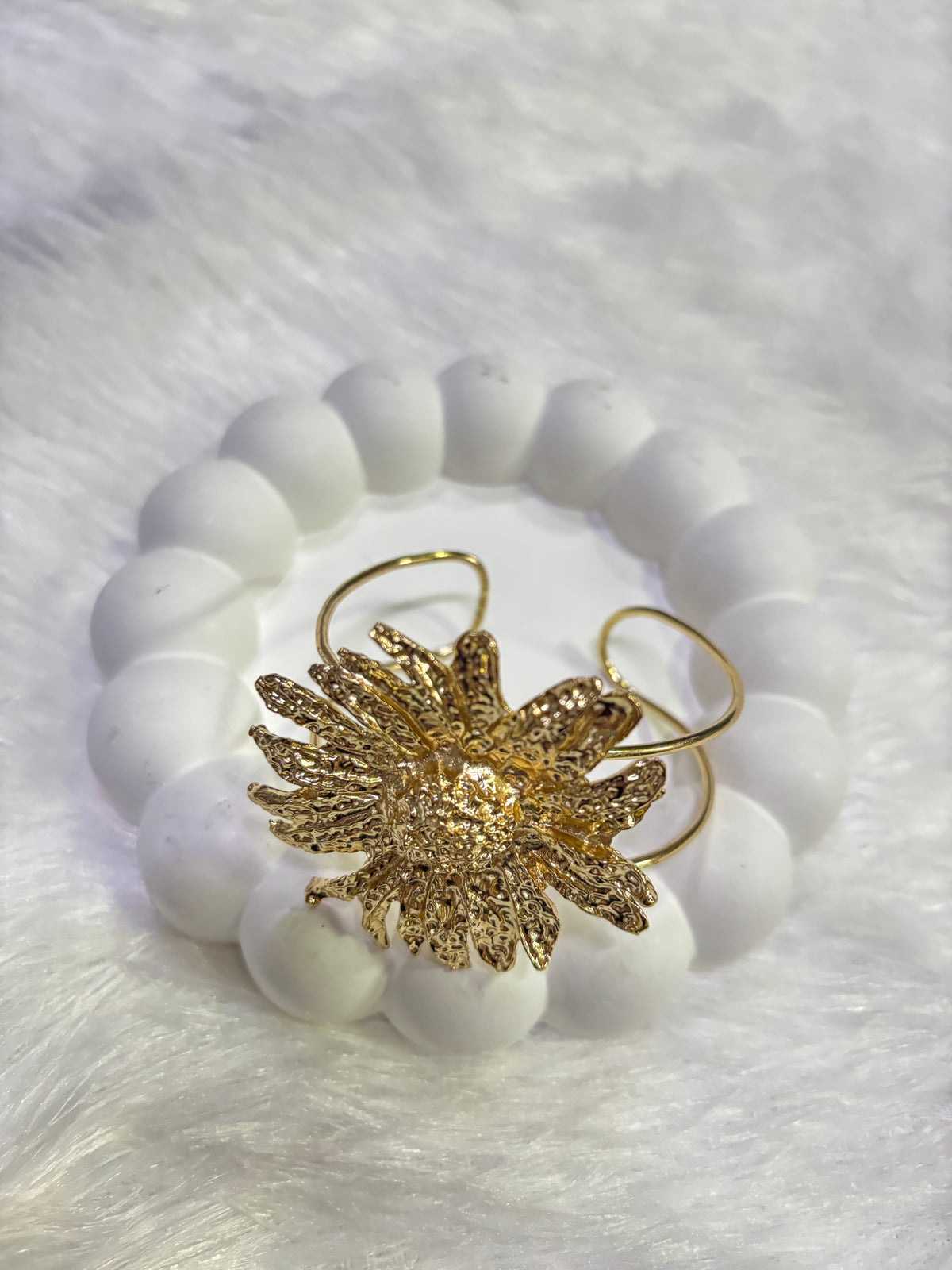Gold Sunflower Kada – Statement Floral Bangle