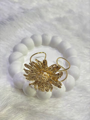 Gold Sunflower Kada – Statement Floral Bangle
