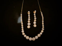Gold and Diamond Circle Necklace Set