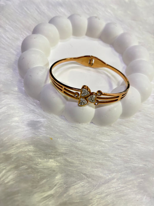 Sparkling Floral Diamond Cuff Bracelet