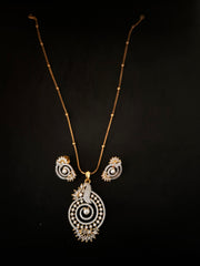 Snail Design Diamond Pendant Sets