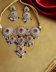Royal Ruby Maharani Necklace Set