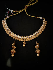 Gold Pearl Necklace Set