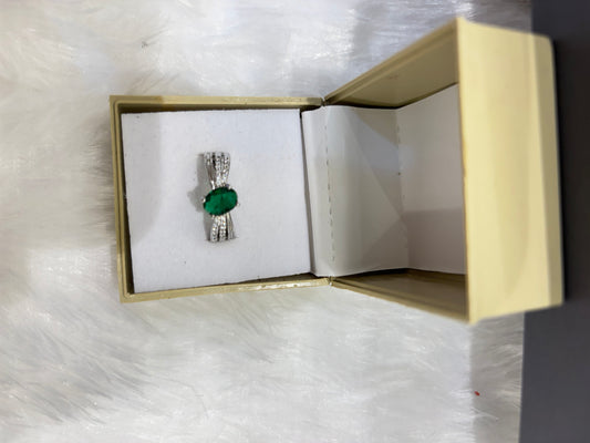 Thick Silver AD Band Ring with Coloured Stones – Statement Jewelry for Women