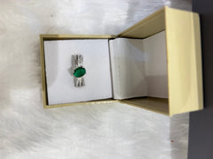 Thick Silver AD Band Ring with Coloured Stones – Statement Jewelry for Women