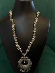Peacock Design Oxidized Pendant Necklace