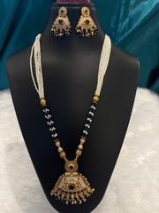 Gold Plated and Pearl Rajwadi Maala Set – Royal Traditional Jewelry