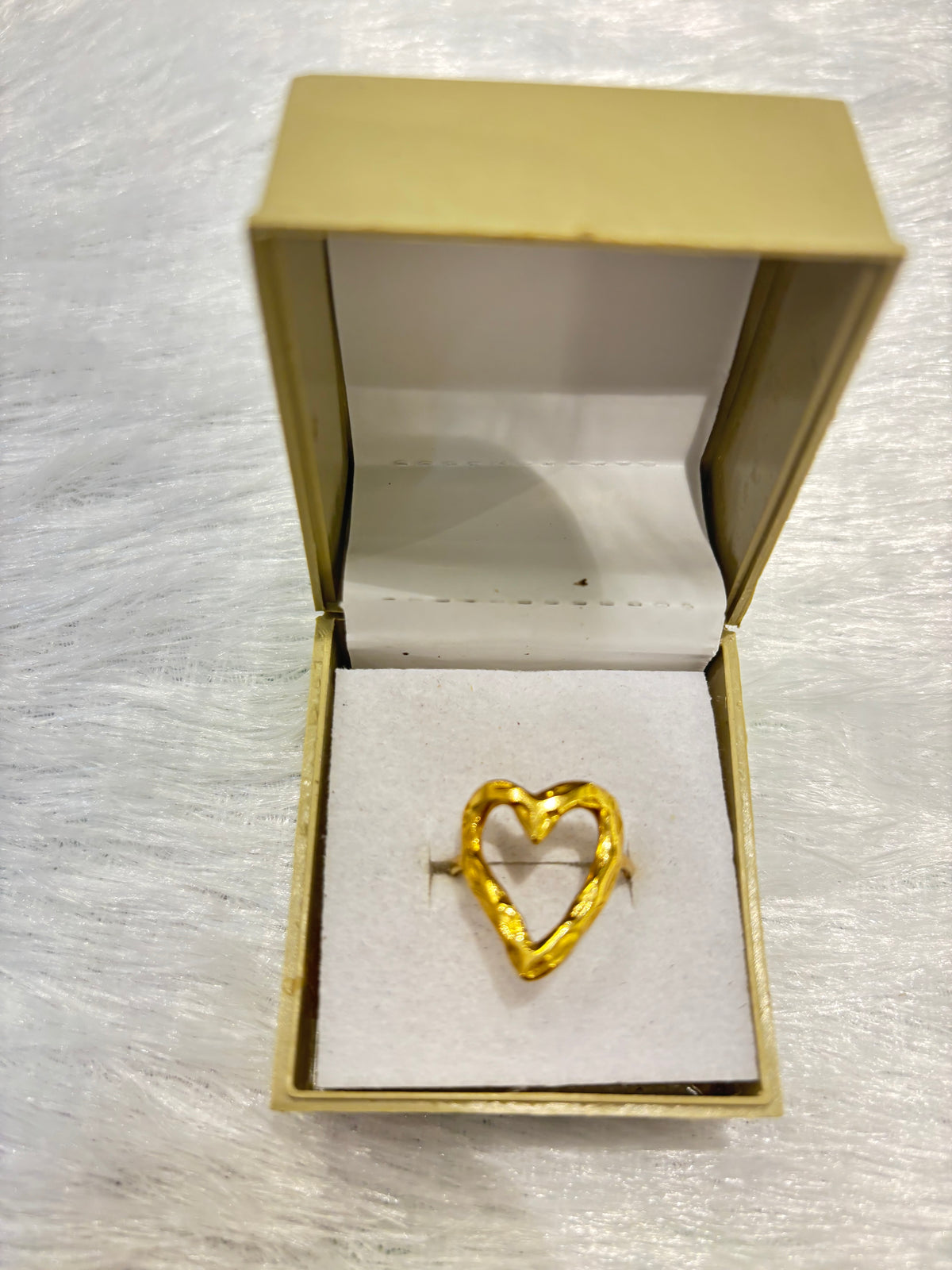 Golden Open Heart Ring – Minimalist Adjustable Jewelry