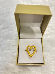 Golden Open Heart Ring – Minimalist Adjustable Jewelry
