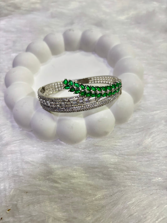 Emerald Leaf Silver AD Bracelet
