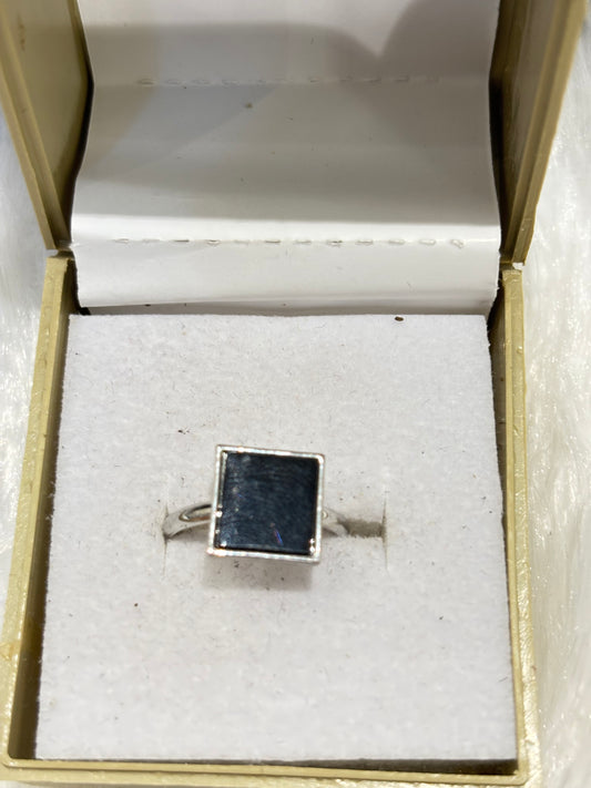 Black Square Ring – Adjustable Minimal Geometric Jewelry for Men & Women
