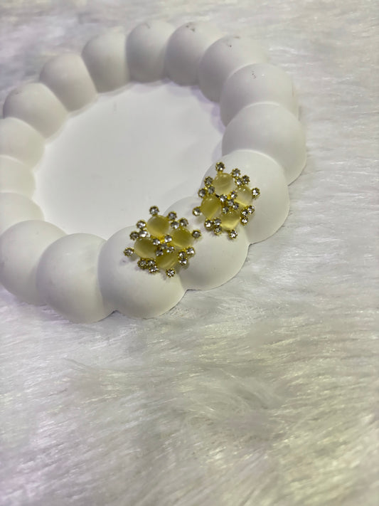 Sunshine Yellow Floral Studs
