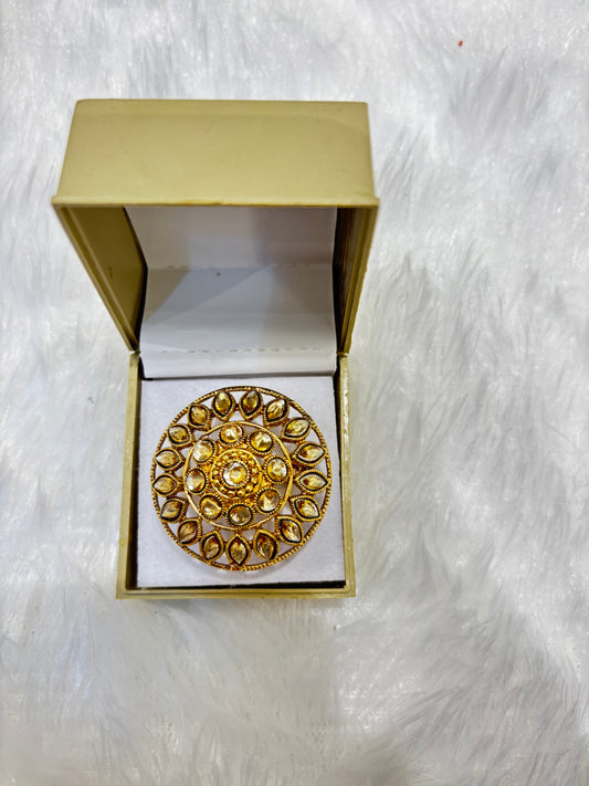 Golden and Stone Ring – Elegant Fashion Jewelry for Women