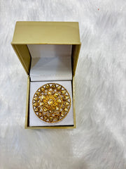 Golden and Stone Ring – Elegant Fashion Jewelry for Women