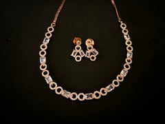 Circle and Square Necklace Set