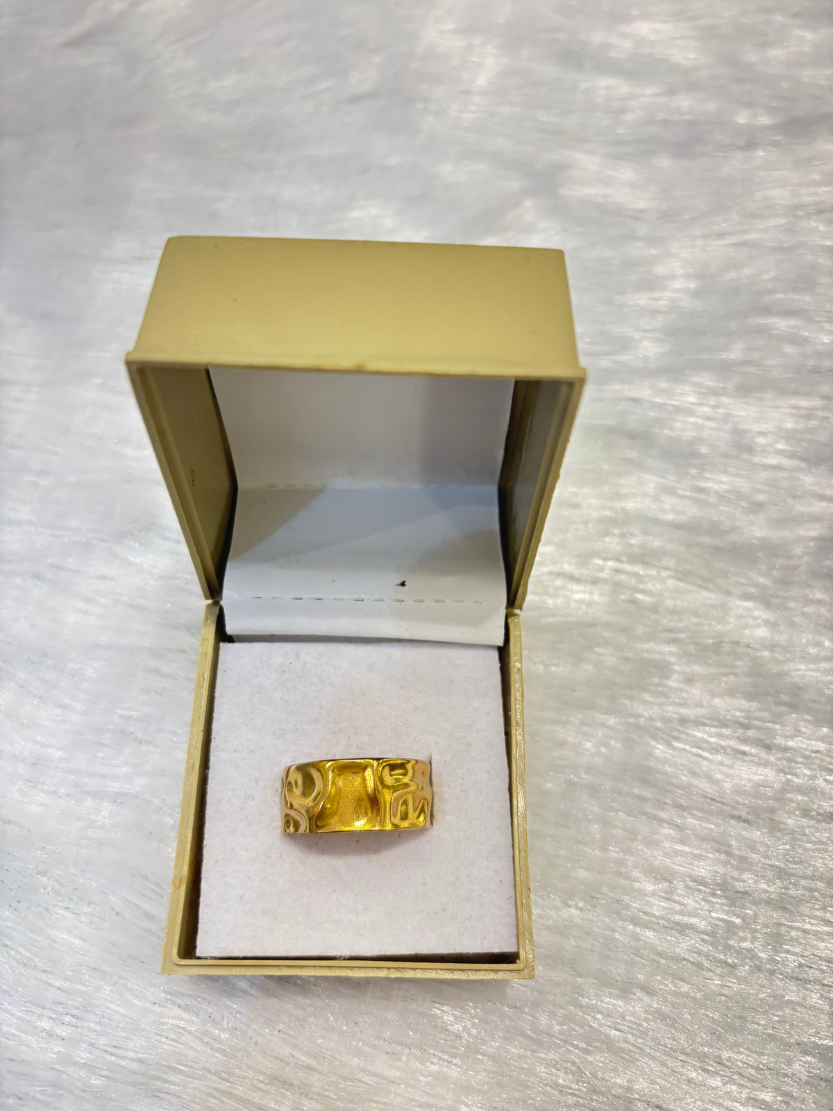 Gold Textured Band Ring – Bold Statement Jewelry