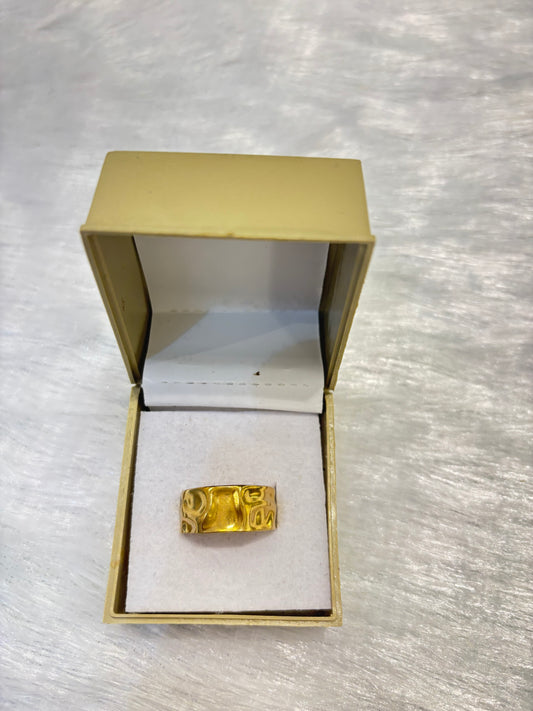 Gold Textured Band Ring – Bold Statement Jewelry