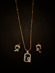 Square Gem Pendant Sets