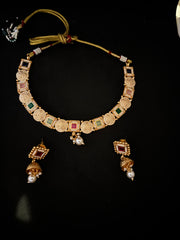 Mutli Colour Gold Necklace Set